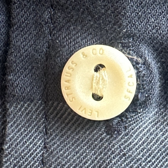 Levi Men's Plaid Button Down Long Sleeve Shirt Blue XXL Blue Navy Plaid - Picture 10 of 10